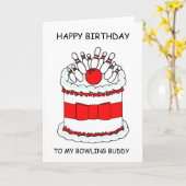 Happy Birthday Bowling Buddy Karte (Gelbe Blume)