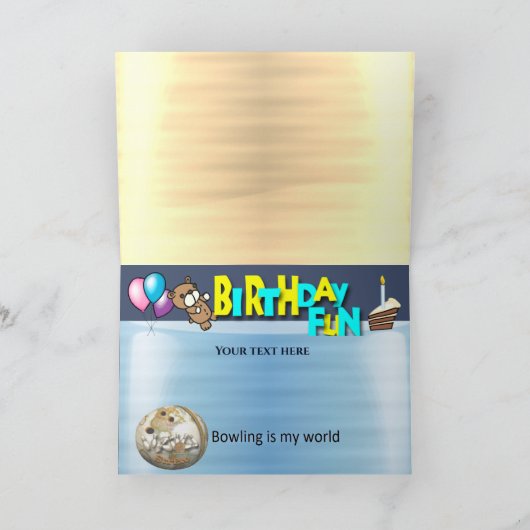 Happy Birthday Bowling Karte (Innenseite)