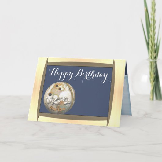 Happy Birthday Bowling Karte (Vorderseite)