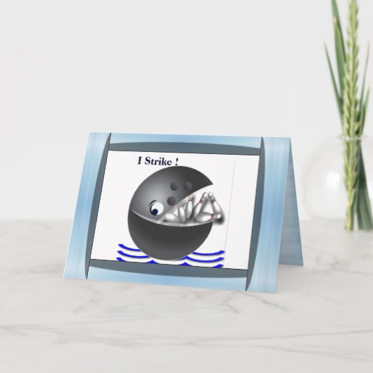 Happy Birthday Bowling Karte (Vorderseite)