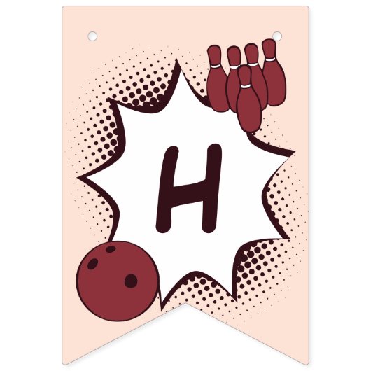 Happy Birthday Bowling Party Wimpelkette (Zweite Fahne)