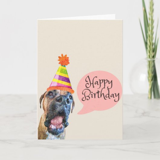 Happy Birthday Boxer Card Karte (Vorderseite)
