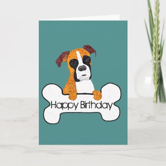 Happy Birthday Boxer Dog Card Karte (Vorderseite)