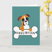 Happy Birthday Boxer Dog Card Karte (Gelbe Blume)