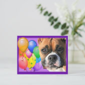 Happy Birthday Boxer Postcard Postkarte (Stehend Vorderseite)