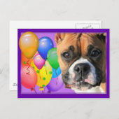 Happy Birthday Boxer Postcard Postkarte (Vorne/Hinten)