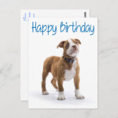 Happy Birthday Boxer Puppy Dog Postard Postkarte (Vorne/Hinten)