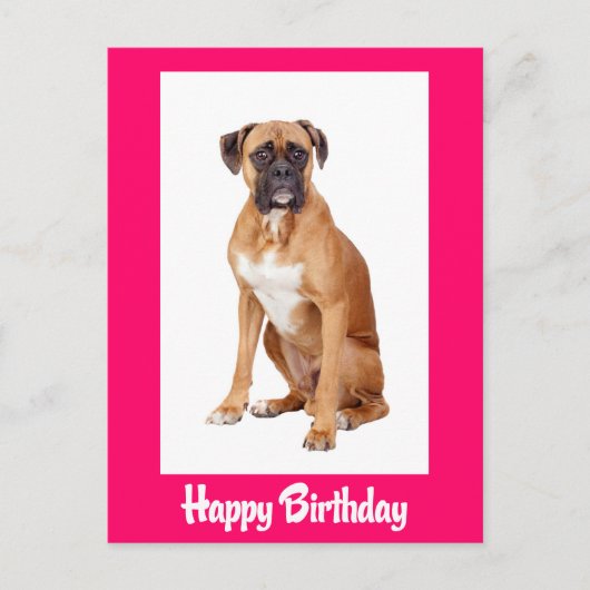 Happy Birthday Boxer Puppy Dog Postkarte (Vorderseite)