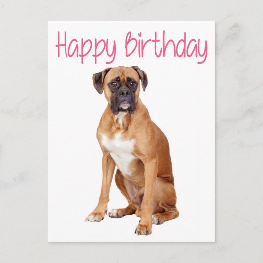 Happy Birthday Boxer Puppy Dog Postkarte (Vorderseite)