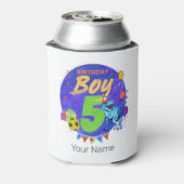 Happy Birthday Boy 5. Geburtstag Dinosaurier Dosenkühler (Kanne Rückseite)