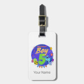 Happy Birthday Boy 5. Geburtstag Dinosaurier Gepäckanhänger (Vorderseite vertikal)