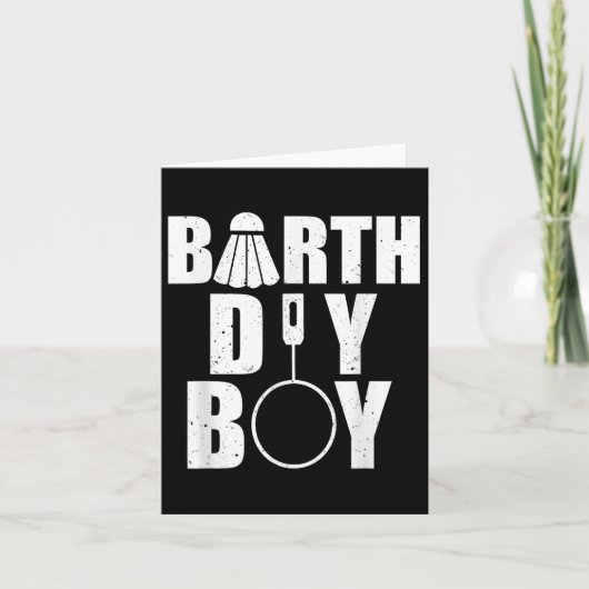 Happy Birthday Boy Badminton Player Shuttle Birthd Karte (Vorderseite)