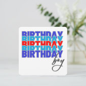 Happy birthday boy. Celebrating your birthday... Einladung (Stehend Vorderseite)