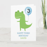 Happy Birthday Boy Dinosaur T-Rex Niedlich Balloon