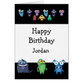 Happy Birthday Boy Girl Fun Monster Cartoon (Vorne)