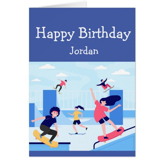 Happy Birthday Boy Girl Loves Skateboarding (Vorne)