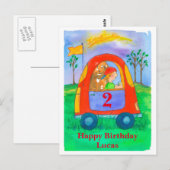 Happy Birthday Boy Individuelle Name Postkarte (Vorne/Hinten)
