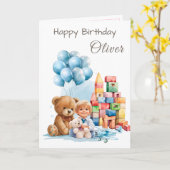 Happy Birthday Boy Watercolor Birthday Card Karte (Gelbe Blume)