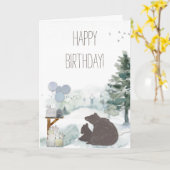 Happy Birthday Boy Woodland Forest Animals Karte (Gelbe Blume)