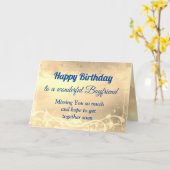 Happy Birthday Boyfriend Card Karte (Gelbe Blume)