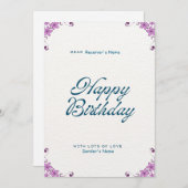 Happy Birthday Brauch Feiertagskarte (Vorne/Hinten)