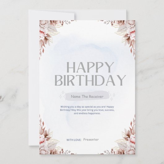 HAPPY BIRTHDAY-Brauch Feiertagskarte (Vorderseite)