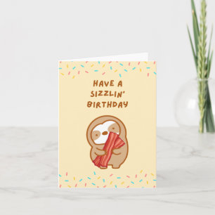 Happy Birthday Breakfast Bacon Sloth Karte