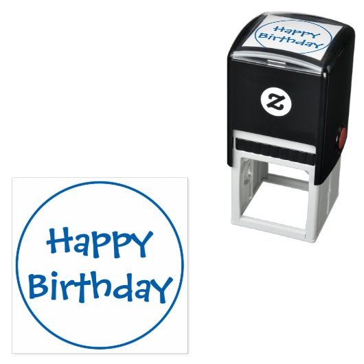 Happy Birthday Briefmarke Permastempel (Beispiel)