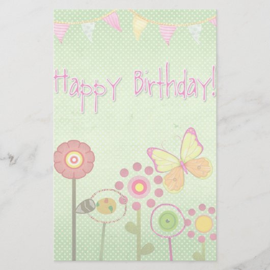 Happy Birthday Briefpapier (Vorderseite)