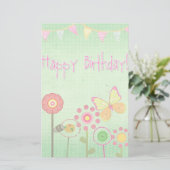 Happy Birthday Briefpapier (Stehend Vorderseite)