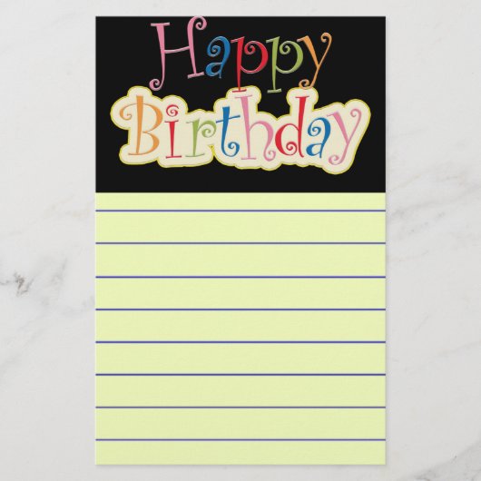 Happy Birthday Briefpapier (Vorderseite)