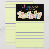 Happy Birthday Briefpapier (Vorne/Hinten)