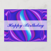 Happy Birthday bright blue Postkarte (Vorderseite)