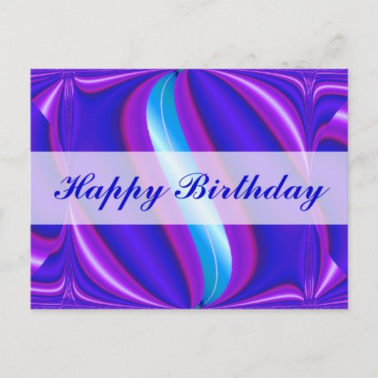 Happy Birthday bright blue Postkarte (Vorderseite)
