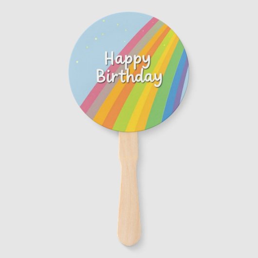 Happy Birthday Bright & Colorful Rainbow Fächer (Vorderseite)