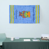 Happy Birthday Bright Fantasy Owl Star Eyes Banner (Messeveranstaltung)