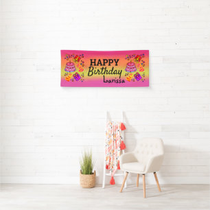 Happy Birthday Bright farbenfrohe fröhliche süße Banner