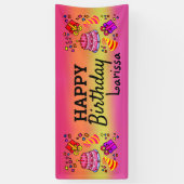 Happy Birthday Bright farbenfrohe fröhliche süße Banner (Vertikal)