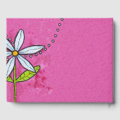 Happy Birthday Bright Pink Bold White Daisy Gästebuch (Rückseite)