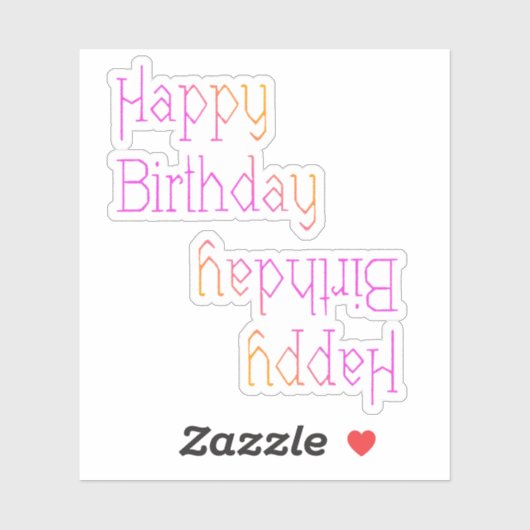 Happy Birthday Bright Pink Yellow Aufkleber (Blatt)