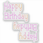 Happy Birthday Bright Pink Yellow Aufkleber (Vorderseite)