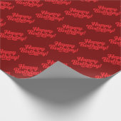 Happy Birthday Bright Red Geschenkpapier (Ecke)