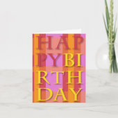 Happy Birthday Bright Text card Karte (Vorderseite)