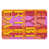 Happy Birthday Bright Text Premium Flexi Magnet (Horizontal)