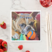 Happy Birthday Brindle Boston Terrier Serviette (Beispiel)