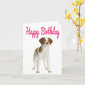 Happy Birthday Brittany Spaniel Puppy Dog Card Karte (Gelbe Blume)