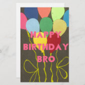 Happy Birthday Bro Art Print Briefpapier (Vorne/Hinten)