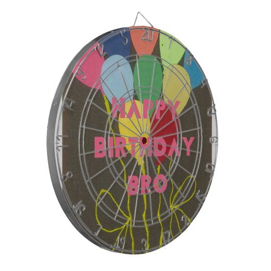 Happy Birthday Bro Art Print Dartscheibe (Vorderseite Links)