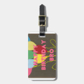 Happy Birthday Bro Art Print Gepäckanhänger (Vorderseite vertikal)