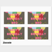 Happy Birthday Bro Art Print Rechteckiger Aufkleber (Blatt)